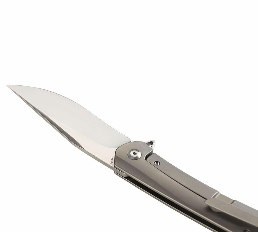 ** HERE NOW ** KANSEPT KNIVES - SPRITE K1003A2- S35VN blade - Green Micarta & Titanium Handle - True Talon