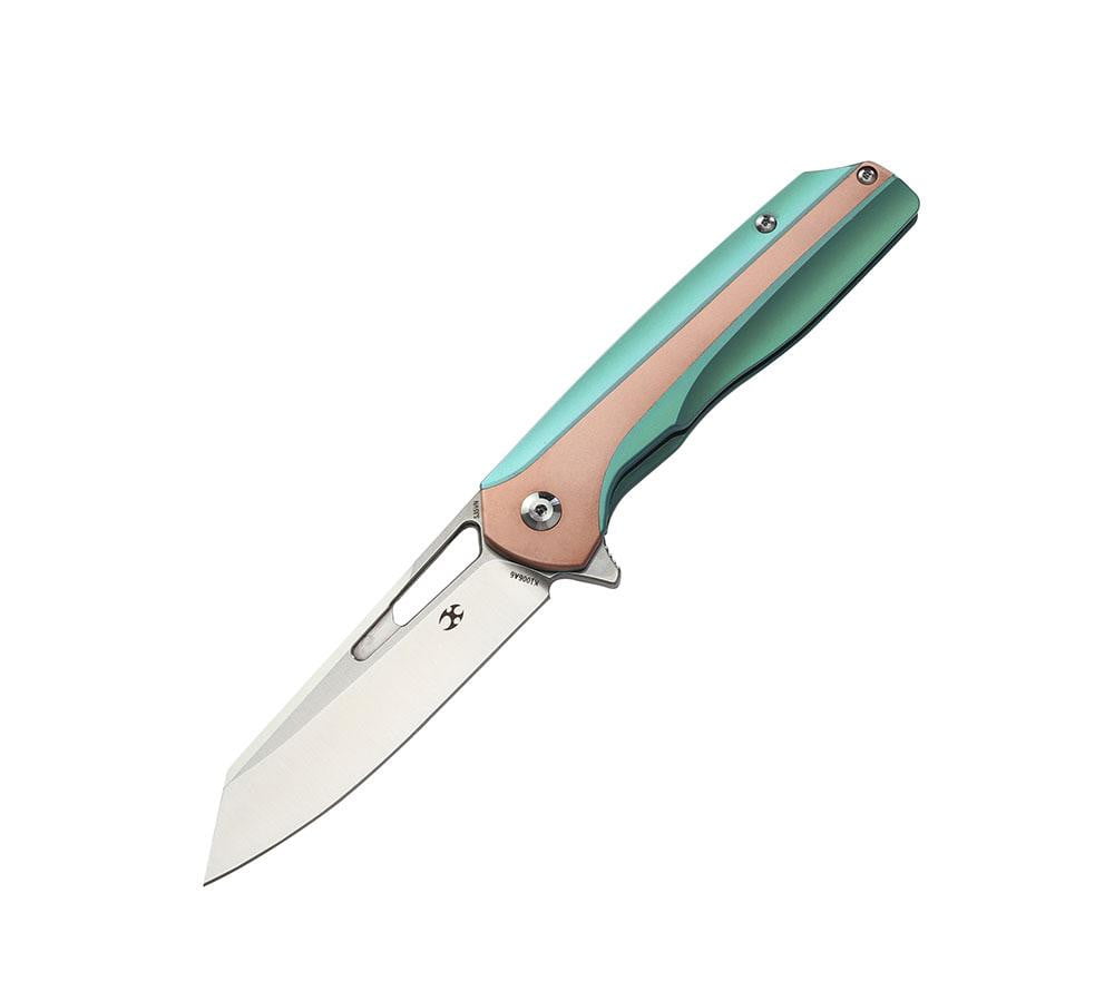 ** HERE NOW ** KANSEPT KNIVES - SHARD K1006A6 - S35VN blade - Copper & Green Anodized Titanium Handle - True Talon