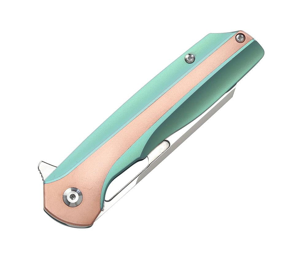 ** HERE NOW ** KANSEPT KNIVES - SHARD K1006A6 - S35VN blade - Copper & Green Anodized Titanium Handle - True Talon