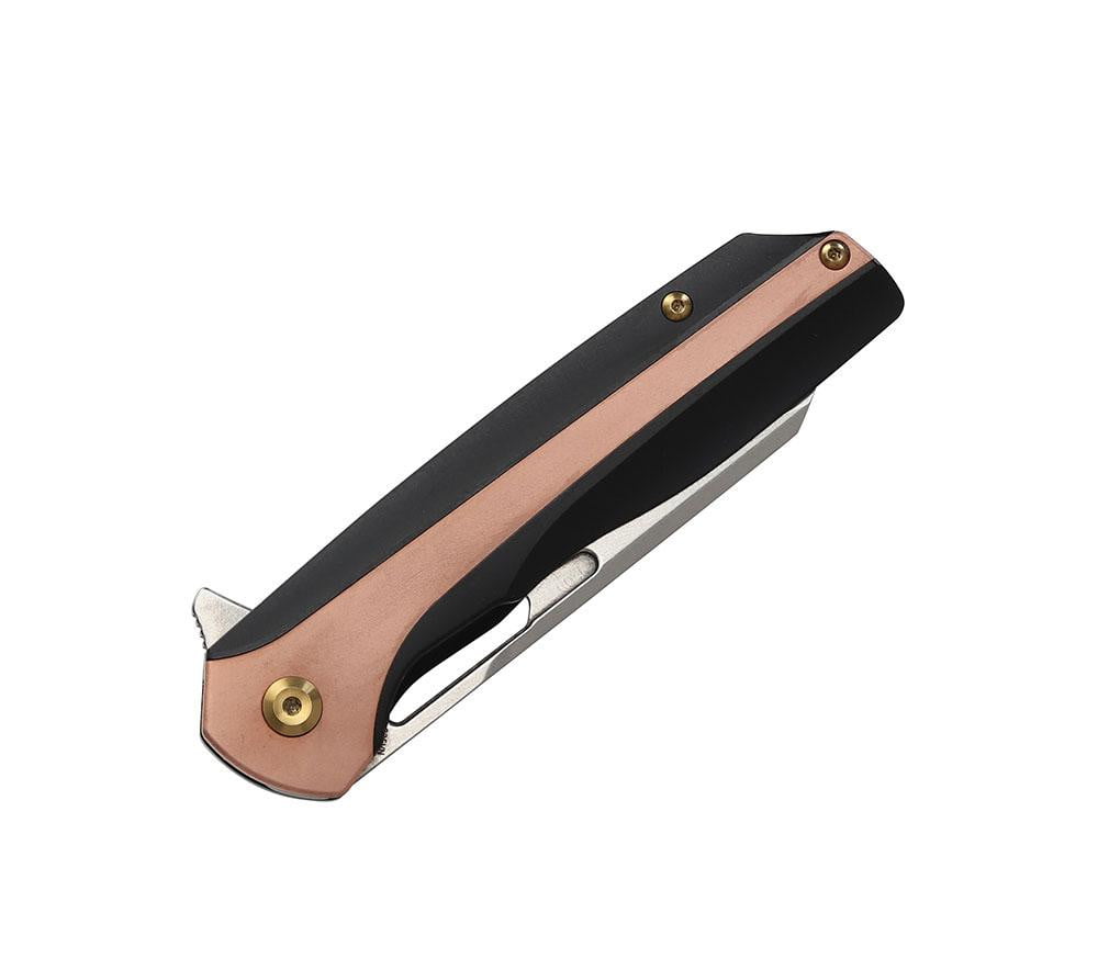 ** HERE NOW ** KANSEPT KNIVES - SHARD K1006A7 - S35VN blade - Copper & Black Titanium Handle - True Talon