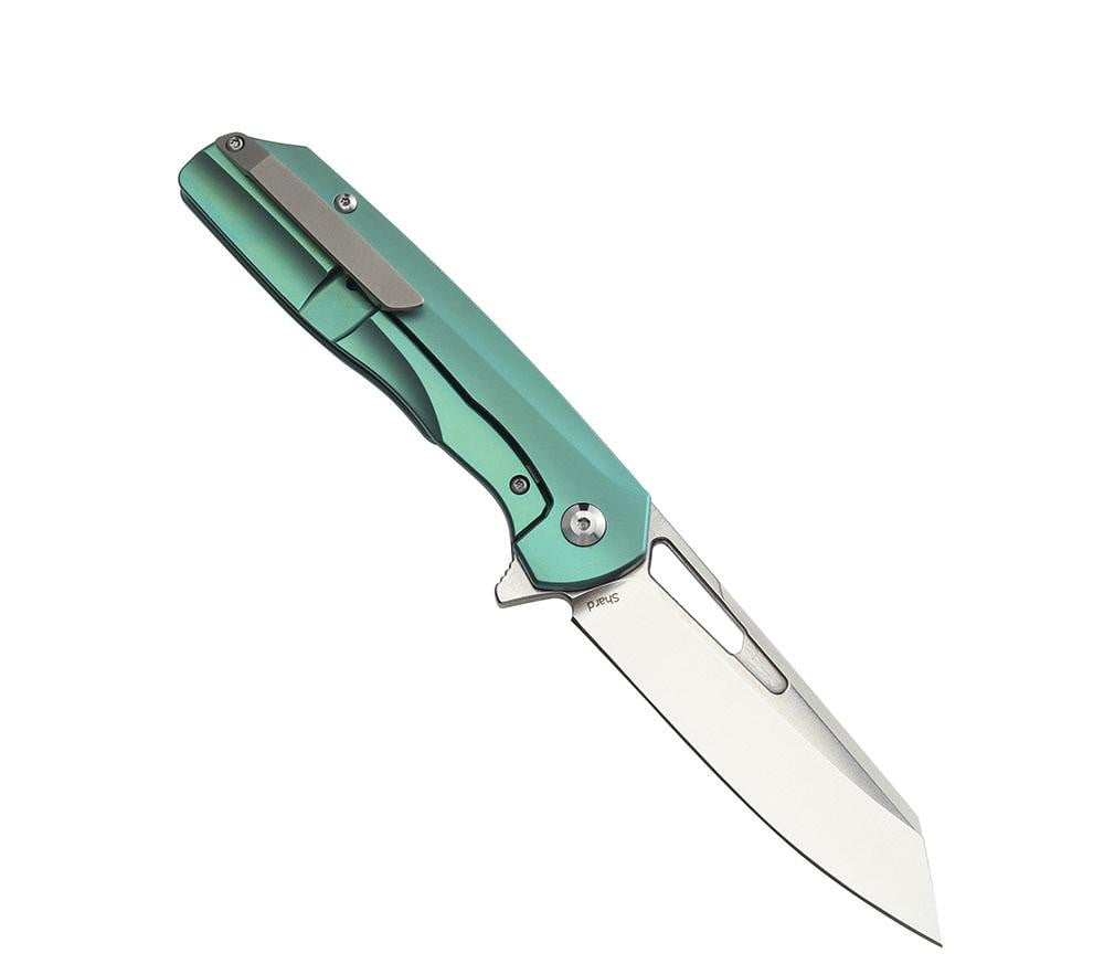 ** HERE NOW ** KANSEPT KNIVES - SHARD K1006A6 - S35VN blade - Copper & Green Anodized Titanium Handle - True Talon