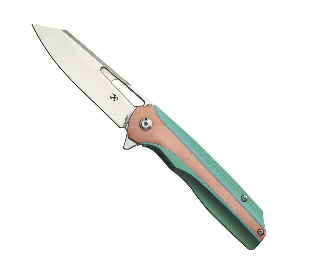 ** HERE NOW ** KANSEPT KNIVES - SHARD K1006A6 - S35VN blade - Copper & Green Anodized Titanium Handle - True Talon