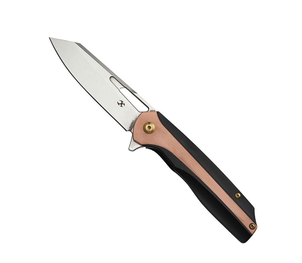 ** HERE NOW ** KANSEPT KNIVES - SHARD K1006A7 - S35VN blade - Copper & Black Titanium Handle - True Talon