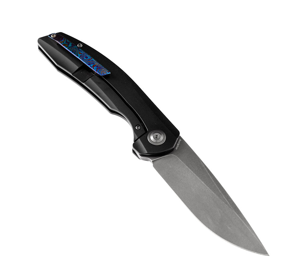 KANSEPT KNIVES - ACCIPITER K1007A7 - S35VN blade - TIMASCUS & TITANIUM HANDLE - Front Flipper