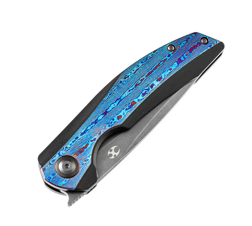 KANSEPT KNIVES - ACCIPITER K1007A7 - S35VN blade - TIMASCUS & TITANIUM HANDLE - Front Flipper