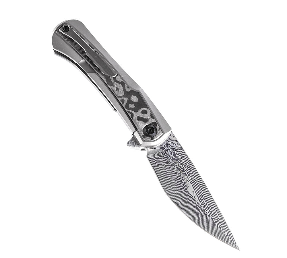 ** HERE NOW ** KANSEPT KNIVES - KRATOS K1024 - S35VN OR DAMASCUS BLADES - TITANIUM HANDLES - OSTAP HEL DESIGN
