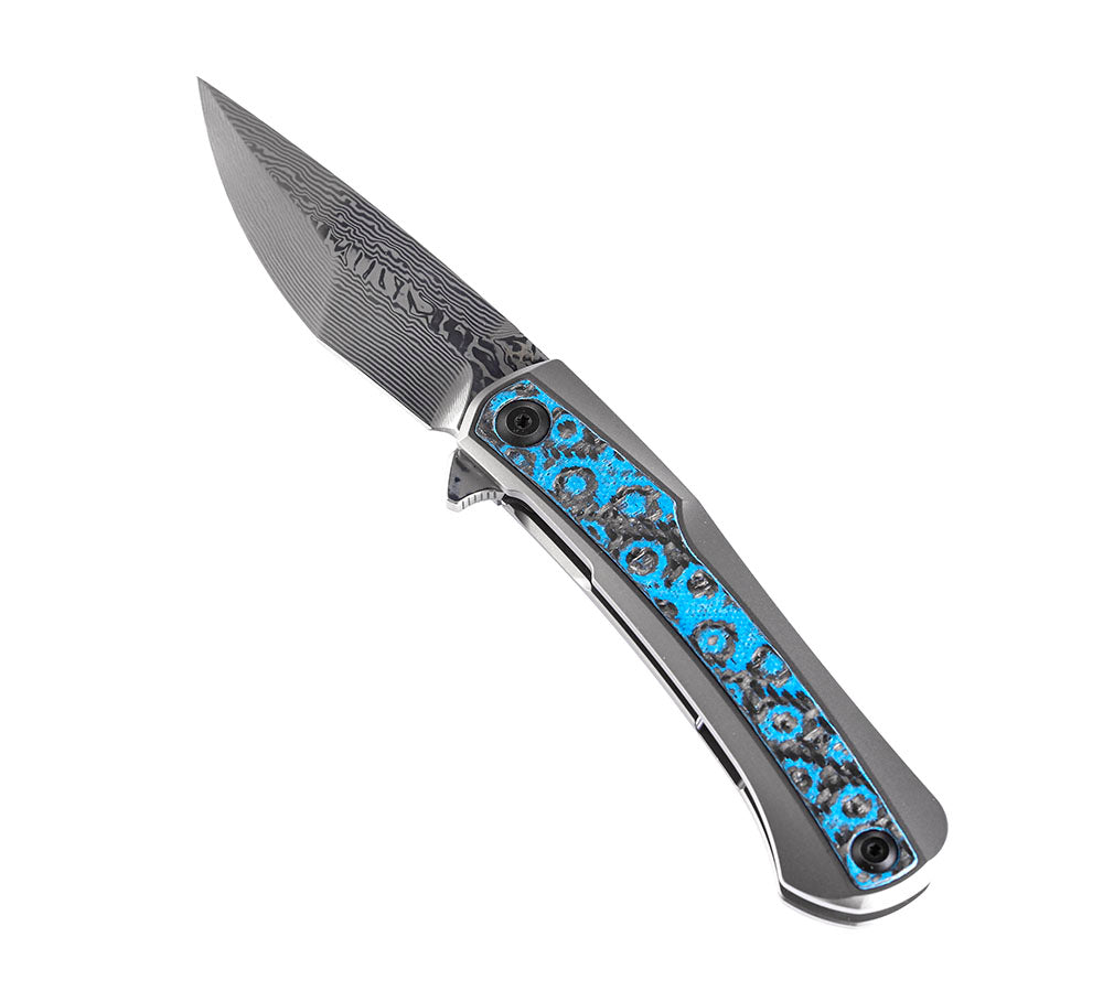 ** HERE NOW ** KANSEPT KNIVES - KRATOS K1024 - S35VN OR DAMASCUS BLADES - TITANIUM HANDLES - OSTAP HEL DESIGN
