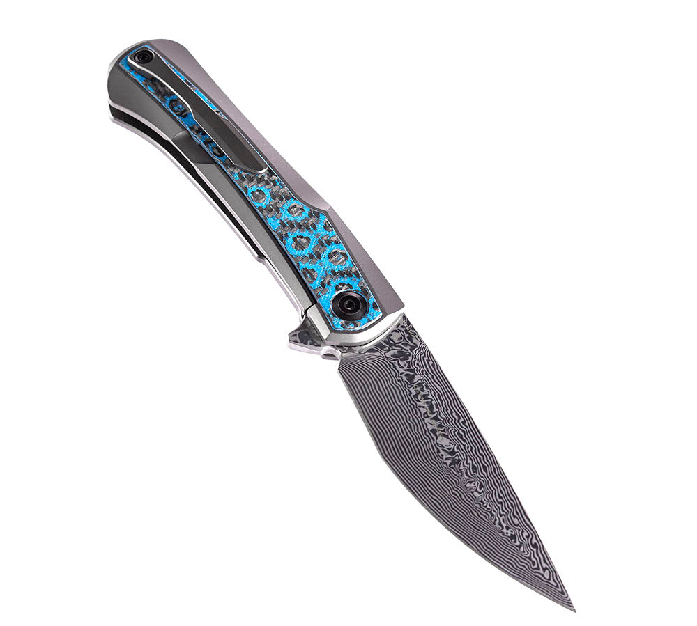 ** HERE NOW ** KANSEPT KNIVES - KRATOS K1024 - S35VN OR DAMASCUS BLADES - TITANIUM HANDLES - OSTAP HEL DESIGN