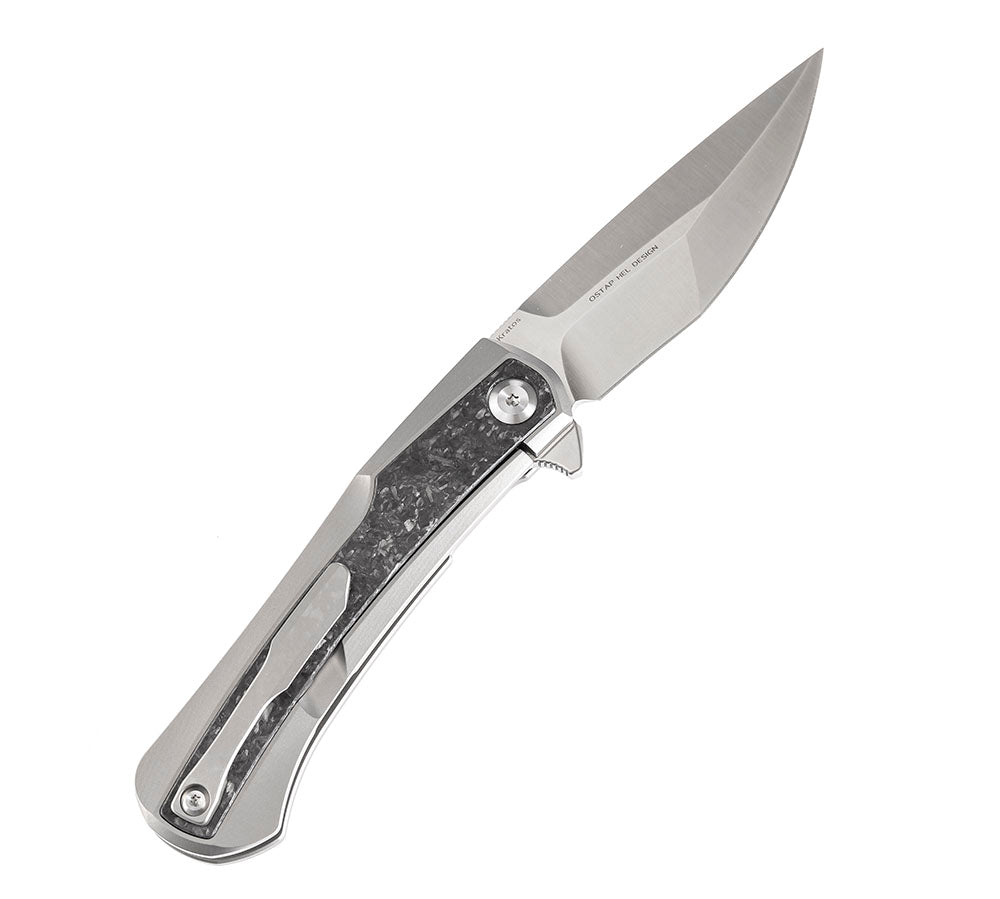 ** HERE NOW ** KANSEPT KNIVES - KRATOS K1024 - S35VN OR DAMASCUS BLADES - TITANIUM HANDLES - OSTAP HEL DESIGN