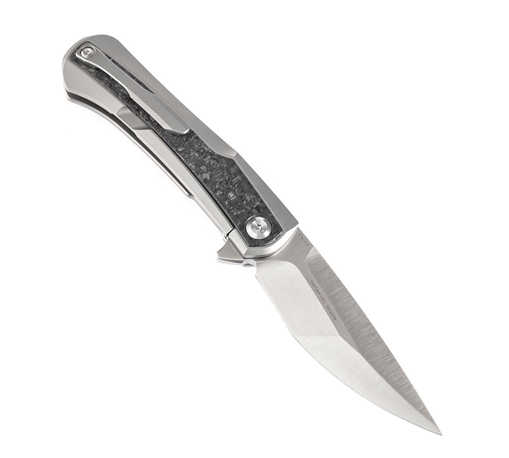 ** HERE NOW ** KANSEPT KNIVES - KRATOS K1024 - S35VN OR DAMASCUS BLADES - TITANIUM HANDLES - OSTAP HEL DESIGN
