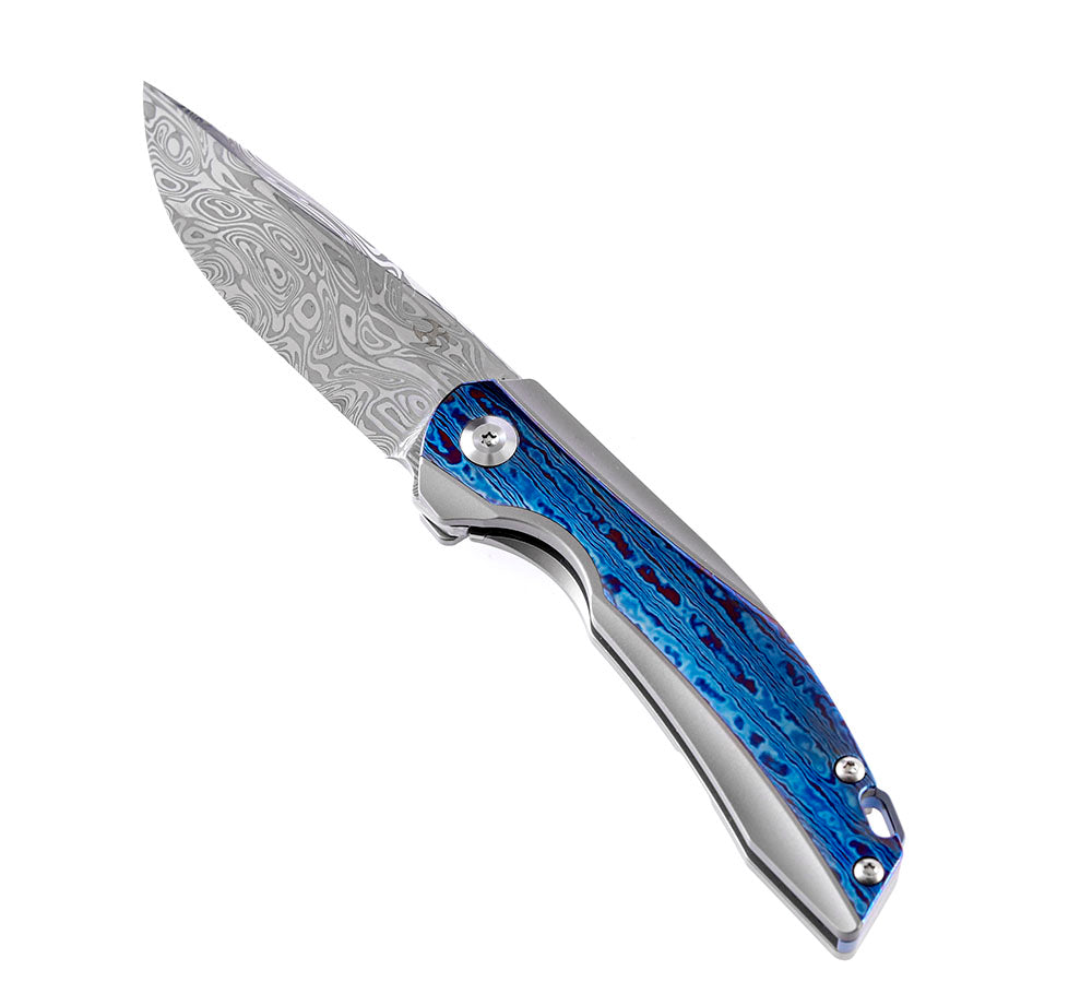 KANSEPT KNIVES - MINI ACCIPITER K2007A7- DAMASTEEL BLADE - TIMASCUS & TITANIUM HANDLE - AMAZING KNIFE !