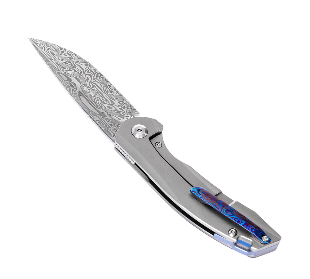 KANSEPT KNIVES - MINI ACCIPITER K2007A7- DAMASTEEL BLADE - TIMASCUS & TITANIUM HANDLE - AMAZING KNIFE !