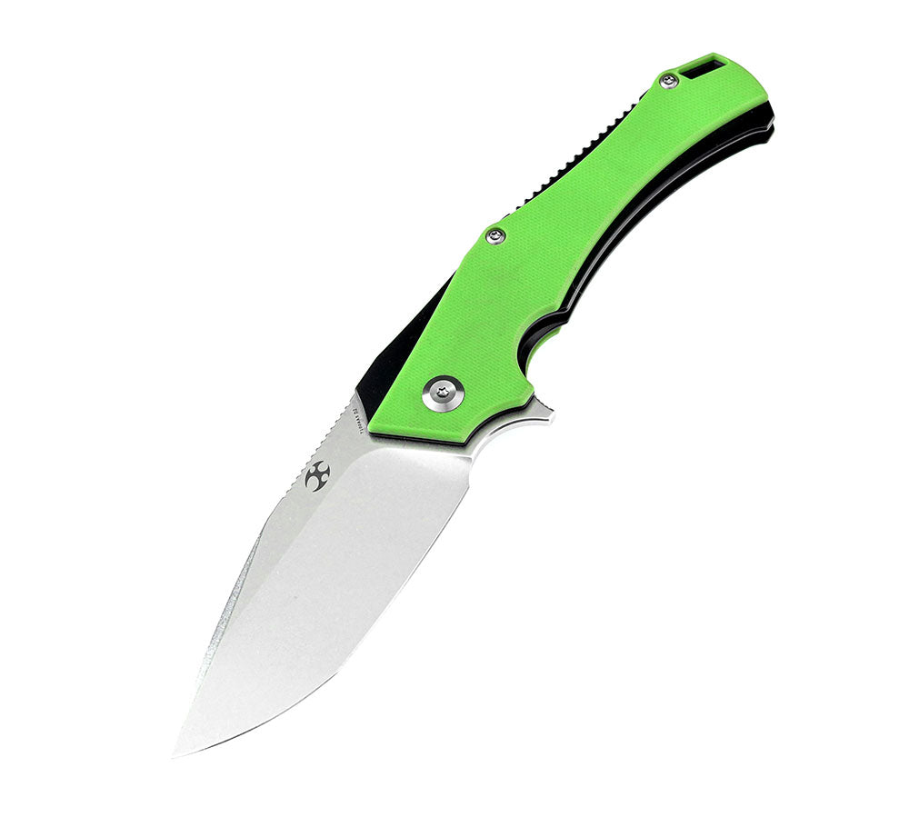 # ** HERE NOW ** KANSEPT KNIVES - HELLX T1008A1 - D2 blade - Black G10 and Stainless Steel Handle - Mikkul Willumsen Design