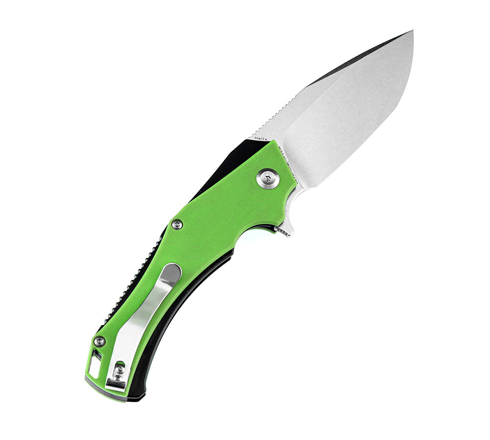 # ** HERE NOW ** KANSEPT KNIVES - HELLX T1008A1 - D2 blade - Black G10 and Stainless Steel Handle - Mikkul Willumsen Design