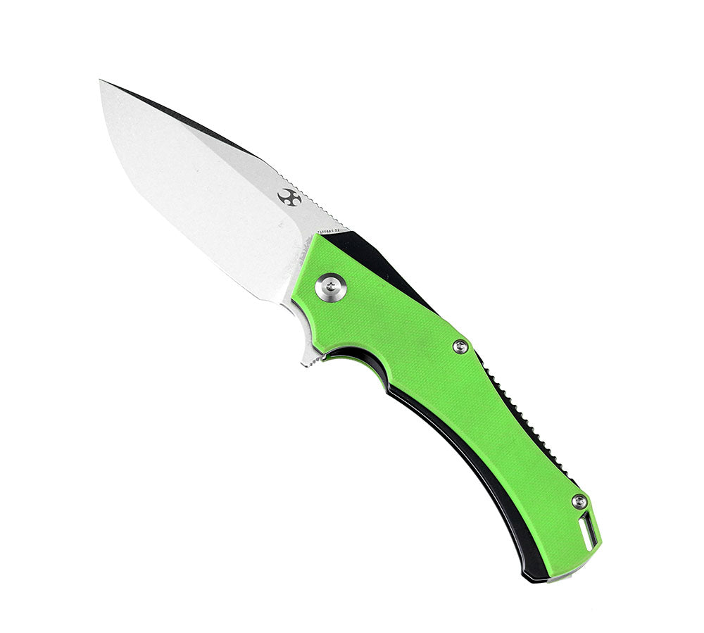 # ** HERE NOW ** KANSEPT KNIVES - HELLX T1008A1 - D2 blade - Black G10 and Stainless Steel Handle - Mikkul Willumsen Design