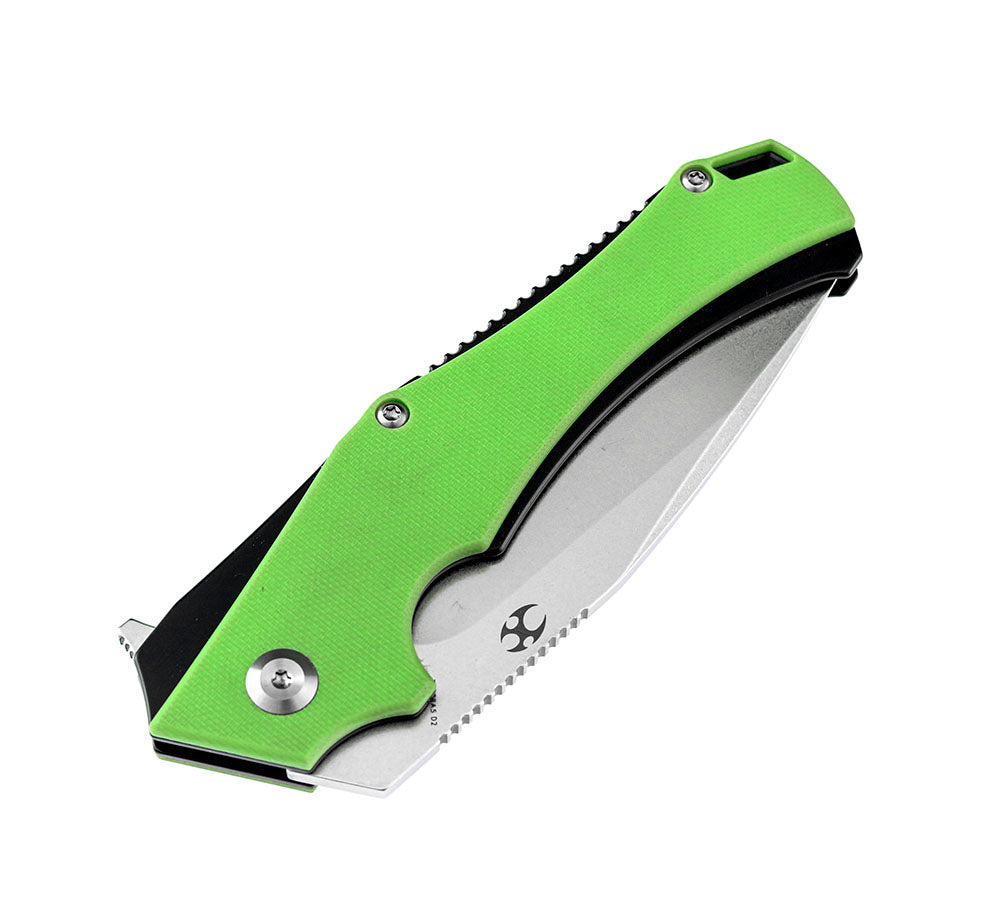 # ** HERE NOW ** KANSEPT KNIVES - HELLX T1008A1 - D2 blade - Black G10 and Stainless Steel Handle - Mikkul Willumsen Design