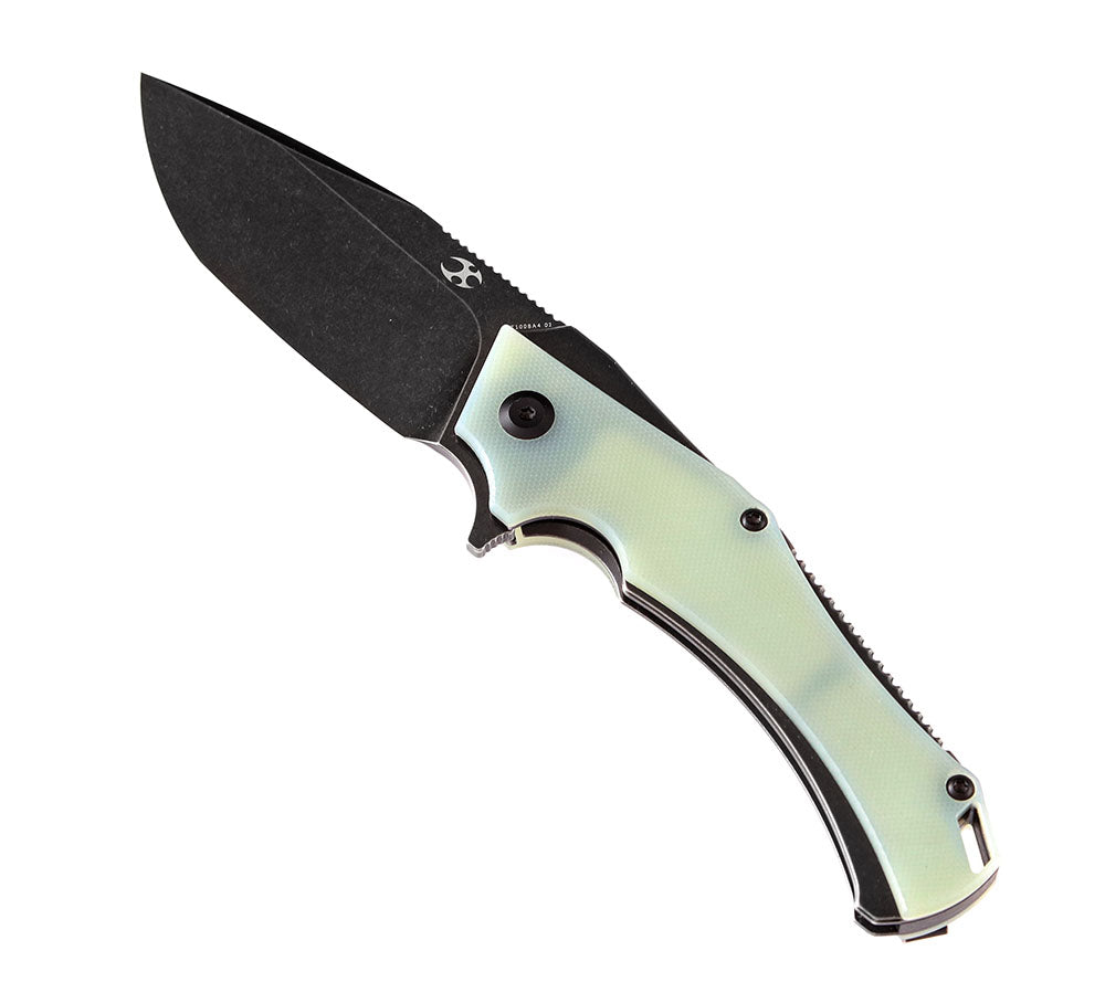 # ** HERE NOW ** KANSEPT KNIVES - HELLX T1008A1 - D2 blade - Black G10 and Stainless Steel Handle - Mikkul Willumsen Design