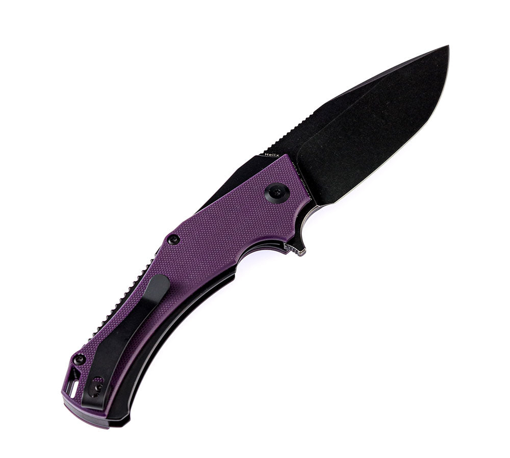 # ** HERE NOW ** KANSEPT KNIVES - HELLX T1008A1 - D2 blade - Black G10 and Stainless Steel Handle - Mikkul Willumsen Design