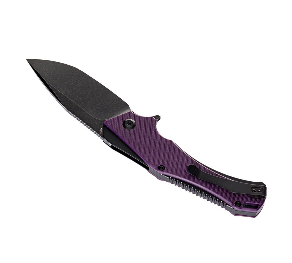 # ** HERE NOW ** KANSEPT KNIVES - HELLX T1008A1 - D2 blade - Black G10 and Stainless Steel Handle - Mikkul Willumsen Design