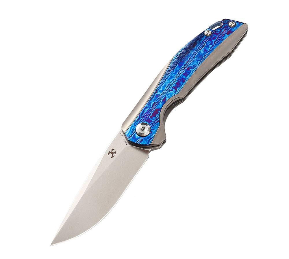 ** HERE NOW ** KANSEPT KNIVES - ACCIPITER K1007A4- S35VN blade - TIMASCUS & TITANIUM HANDLE - Front Flipper - True Talon
