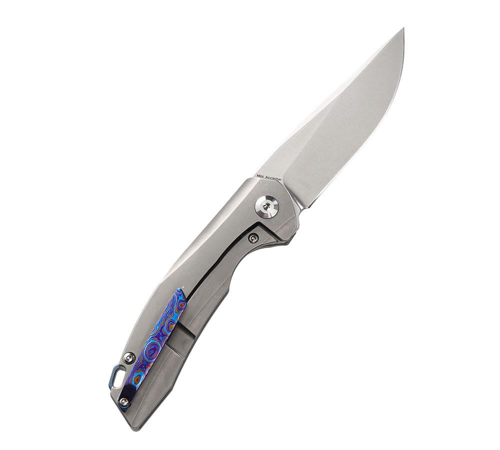 ** HERE NOW ** KANSEPT KNIVES - ACCIPITER K1007A4- S35VN blade - TIMASCUS & TITANIUM HANDLE - Front Flipper - True Talon