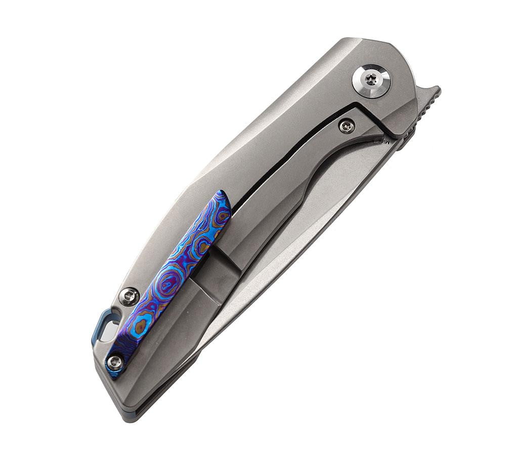 ** HERE NOW ** KANSEPT KNIVES - ACCIPITER K1007A4- S35VN blade - TIMASCUS & TITANIUM HANDLE - Front Flipper - True Talon
