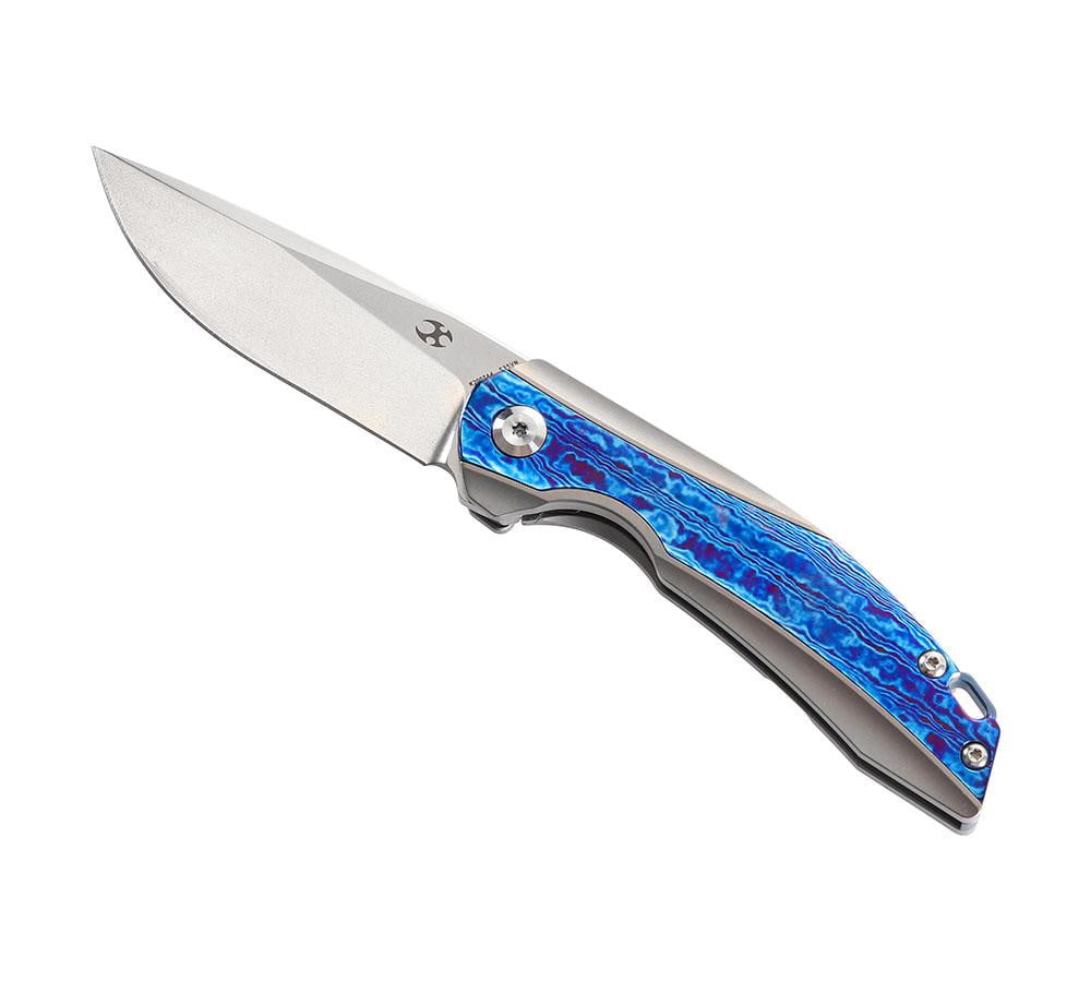 ** HERE NOW ** KANSEPT KNIVES - ACCIPITER K1007A4- S35VN blade - TIMASCUS & TITANIUM HANDLE - Front Flipper - True Talon