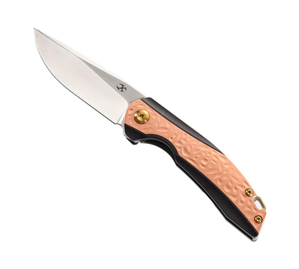 ** HERE NOW ** KANSEPT KNIVES - MINI ACCIPITER K2007A3- S35VN blade - Copper & Black Titanium Handle - Front Flipper - True Talon
