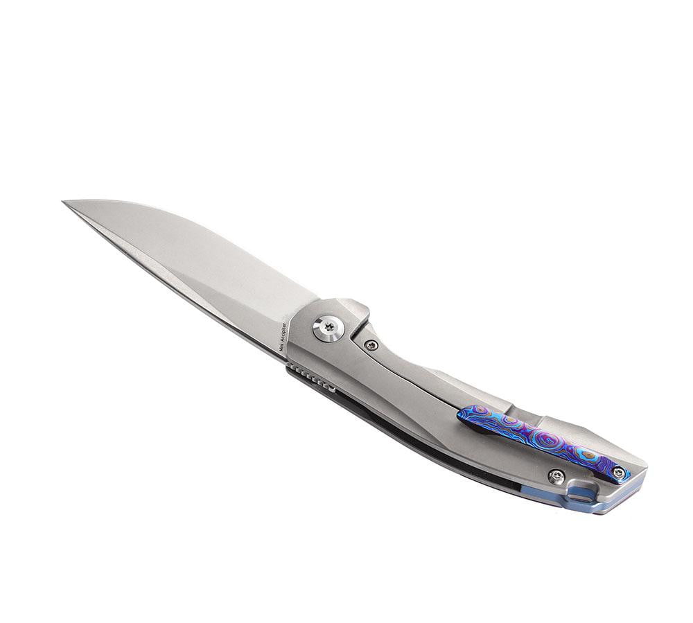 ** HERE NOW ** KANSEPT KNIVES - ACCIPITER K1007A4- S35VN blade - TIMASCUS & TITANIUM HANDLE - Front Flipper - True Talon