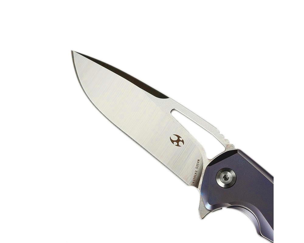 ** HERE NOW ** KANSEPT KNIVES - MINI KRYO K2001A2 FLIPPER - S35VN blade - BLUE TITANIUM HANDLE - True Talon