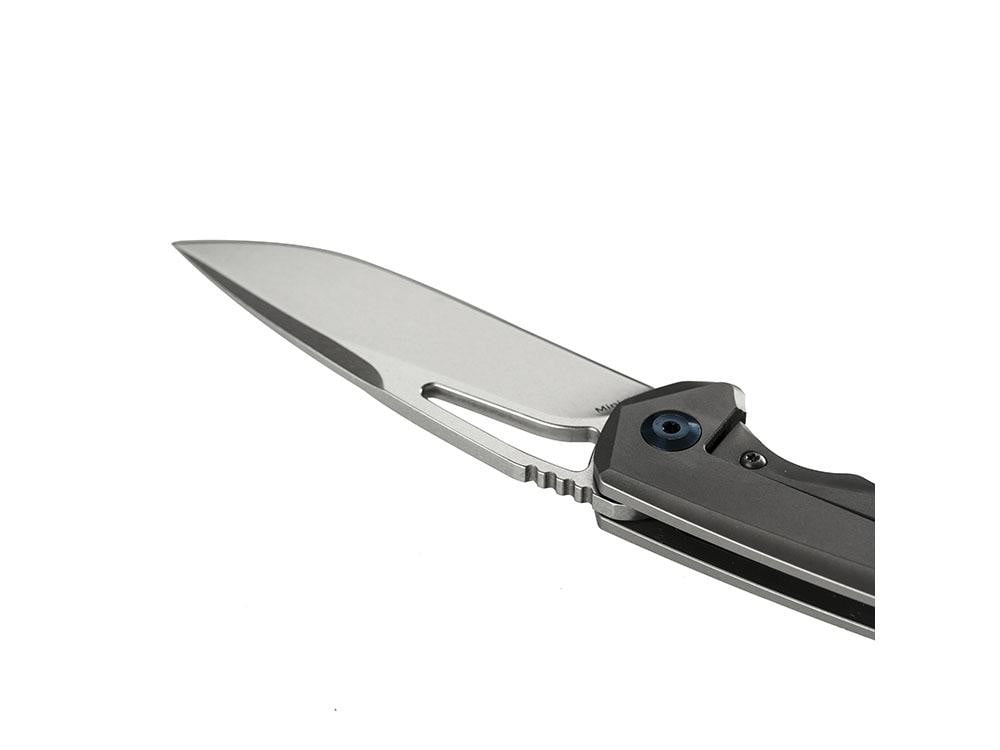 ** HERE NOW ** KANSEPT KNIVES - MINI KRYO K2001B1- S35VN blade - BLUE HARDWARE & GREY TITANIUM HANDLE - True Talon