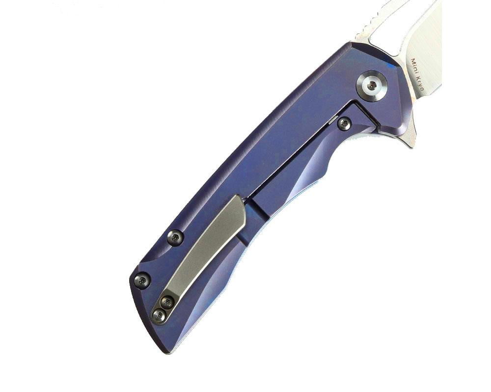 ** HERE NOW ** KANSEPT KNIVES - MINI KRYO K2001A2 FLIPPER - S35VN blade - BLUE TITANIUM HANDLE - True Talon