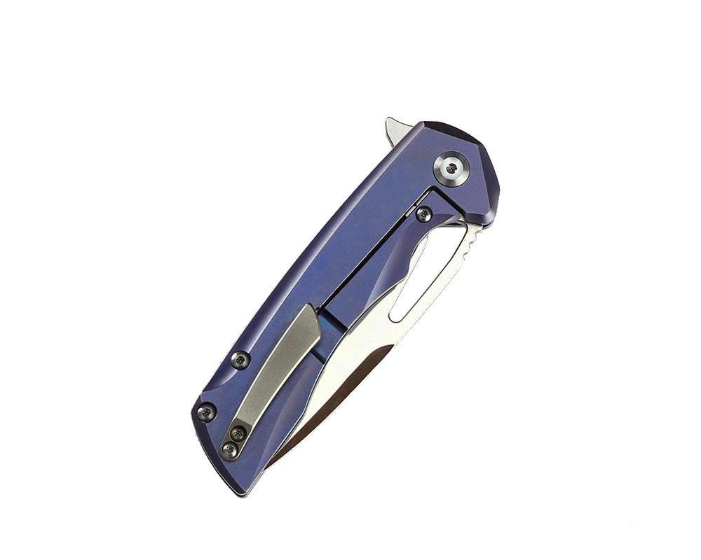 ** HERE NOW ** KANSEPT KNIVES - MINI KRYO K2001A2 FLIPPER - S35VN blade - BLUE TITANIUM HANDLE - True Talon