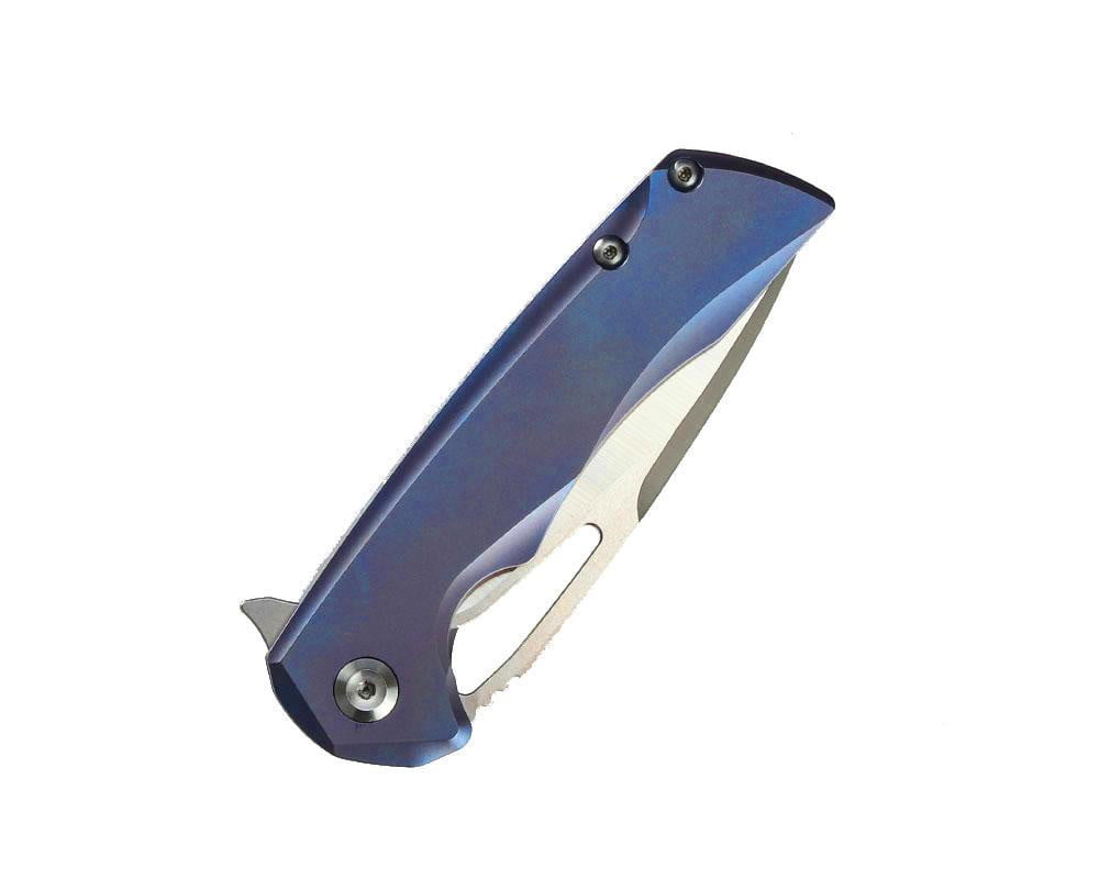 ** HERE NOW ** KANSEPT KNIVES - MINI KRYO K2001A2 FLIPPER - S35VN blade - BLUE TITANIUM HANDLE - True Talon