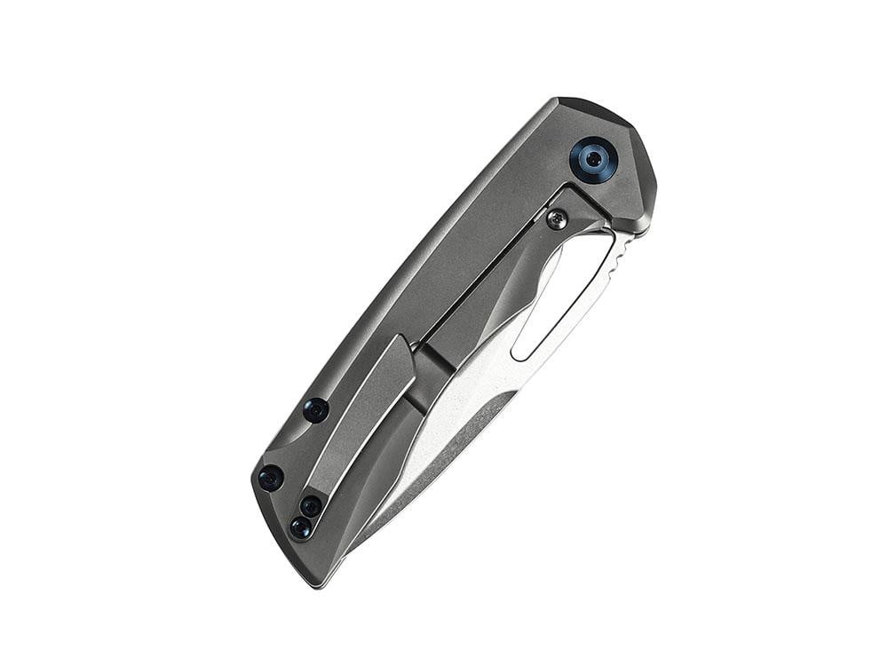 ** HERE NOW ** KANSEPT KNIVES - MINI KRYO K2001B1- S35VN blade - BLUE HARDWARE & GREY TITANIUM HANDLE - True Talon