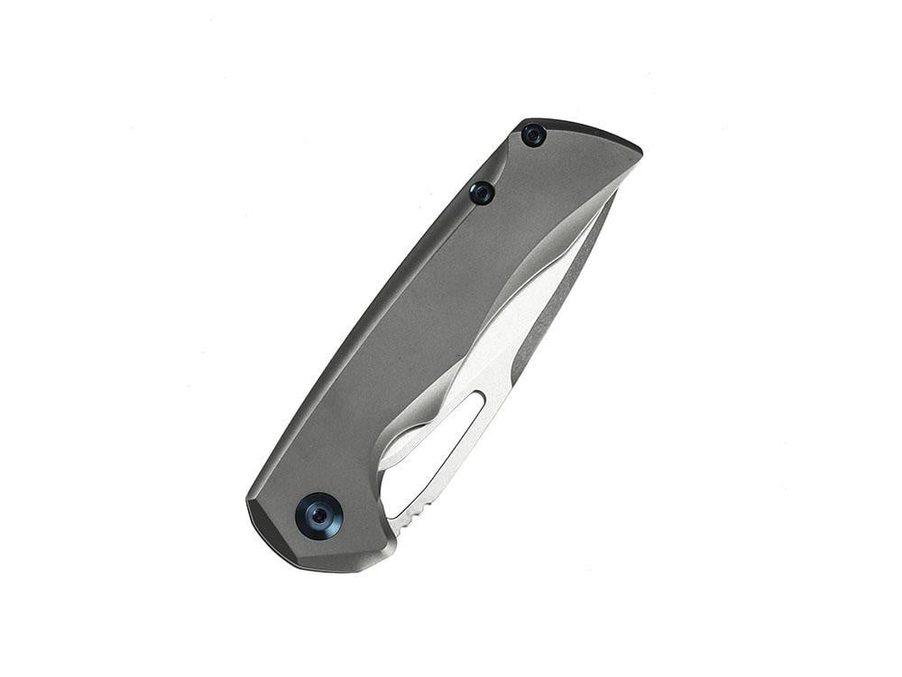 ** HERE NOW ** KANSEPT KNIVES - MINI KRYO K2001B1- S35VN blade - BLUE HARDWARE & GREY TITANIUM HANDLE - True Talon