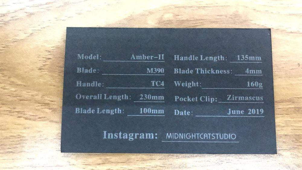 ** NOW HERE** Maxace AMBER II - M390 Blade - INTEGRAL HANDLE - ZIRMASCUS HIGHLIGHTS - True Talon