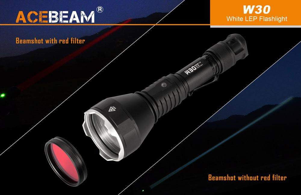 DISCONTINUED - Acebeam W30 - 2400 METRE THROW - Tactical & 100 Metre Diving Light - True Talon