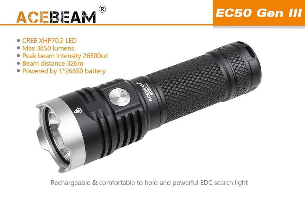 DISCONTINUED - Acebeam EC50 GEN III - 3850 Lumens - True Talon