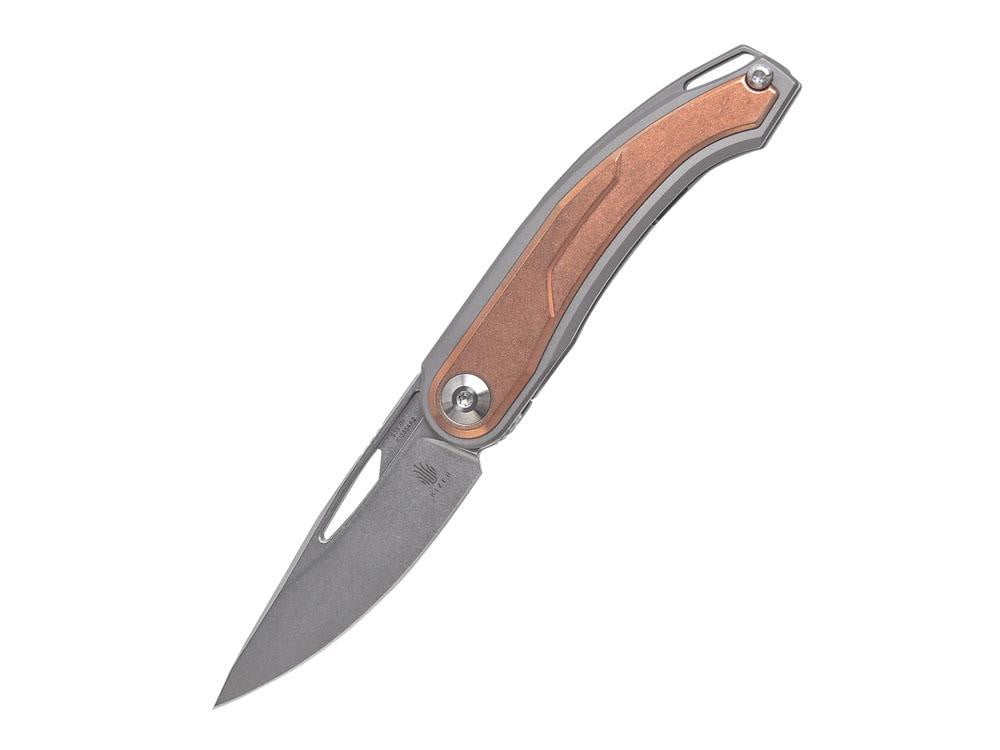 ** HERE NOW ** Kizer Ki3554 - Apus - S35VN Blade - Carbon Fiber or Copper handle - THE BEST FRONT FLIPPER FROM KIZER - True Talon