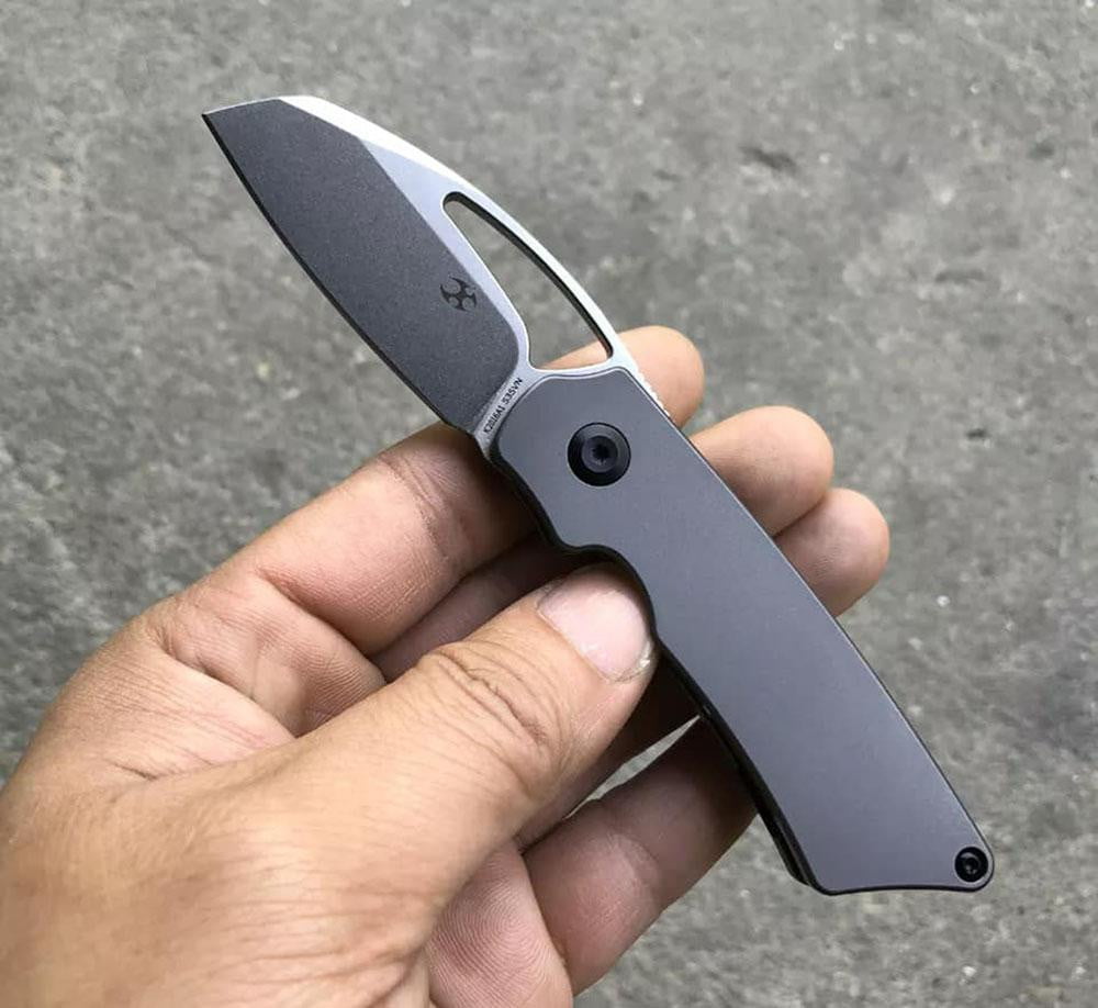 ** HERE NOW ** KANSEPT KNIVES - GOBLIN K2016A1 - S35VN blade - Grey Titanium Handle - Marshall Noble Design - True Talon