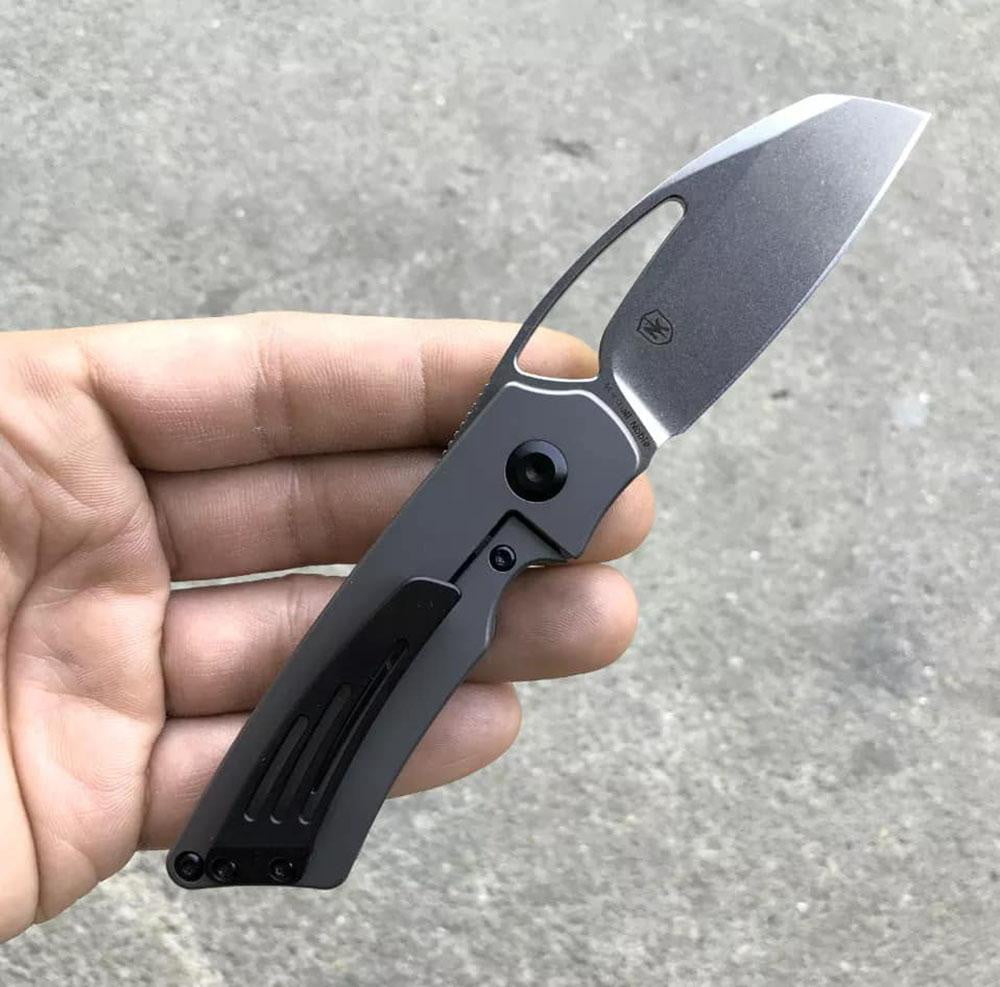 ** HERE NOW ** KANSEPT KNIVES - GOBLIN K2016A1 - S35VN blade - Grey Titanium Handle - Marshall Noble Design - True Talon