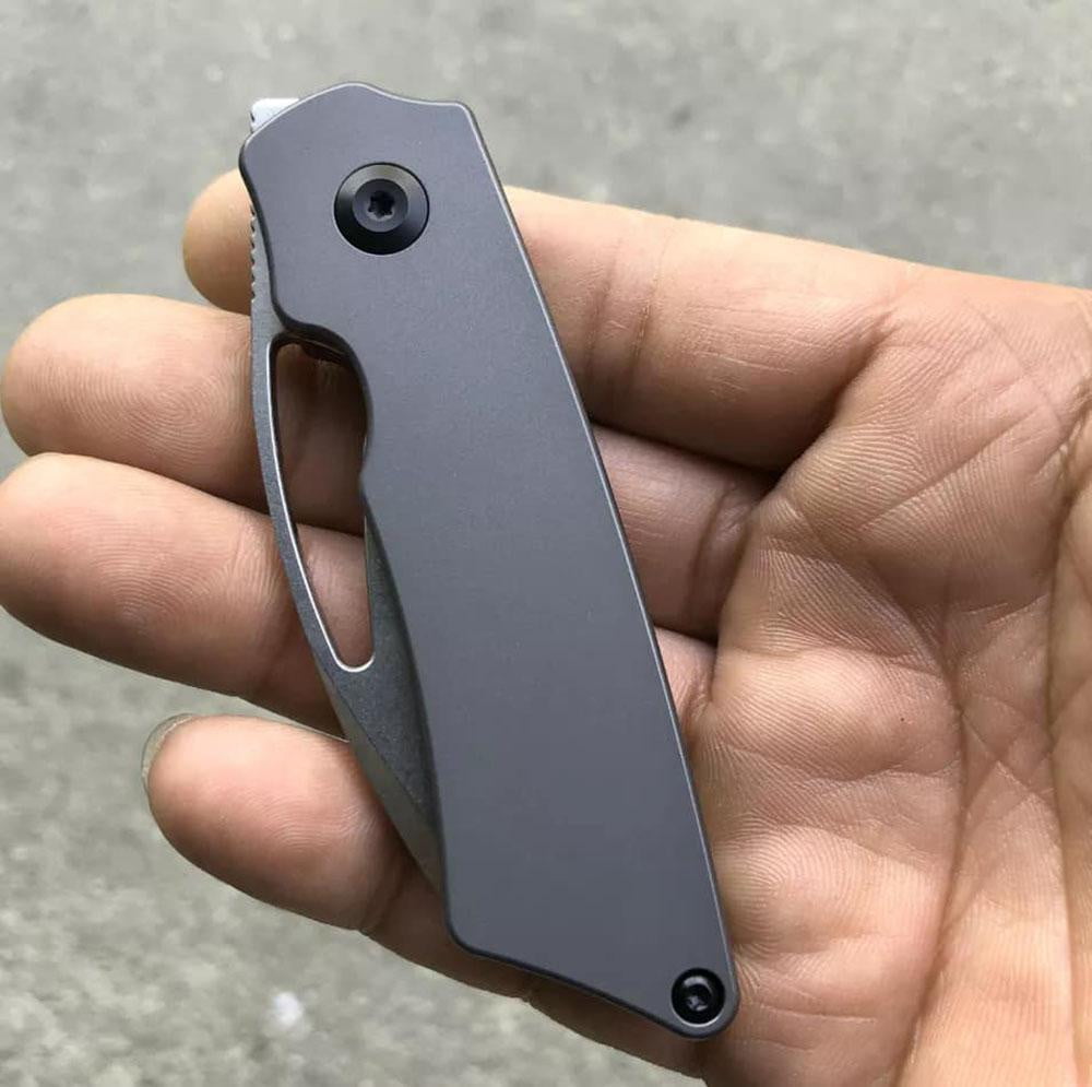 ** HERE NOW ** KANSEPT KNIVES - GOBLIN K2016A1 - S35VN blade - Grey Titanium Handle - Marshall Noble Design - True Talon