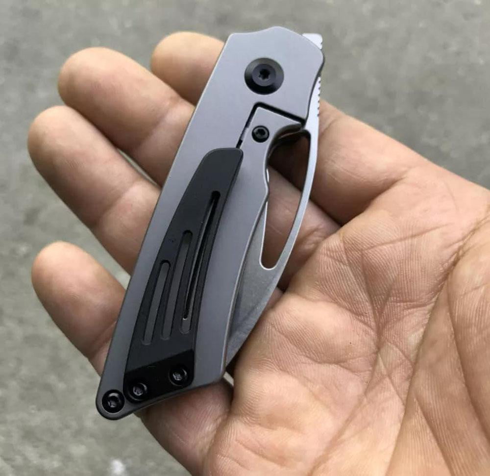 ** HERE NOW ** KANSEPT KNIVES - GOBLIN K2016A1 - S35VN blade - Grey Titanium Handle - Marshall Noble Design - True Talon