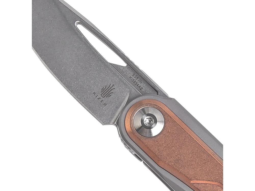 ** HERE NOW ** Kizer Ki3554 - Apus - S35VN Blade - Carbon Fiber or Copper handle - THE BEST FRONT FLIPPER FROM KIZER - True Talon