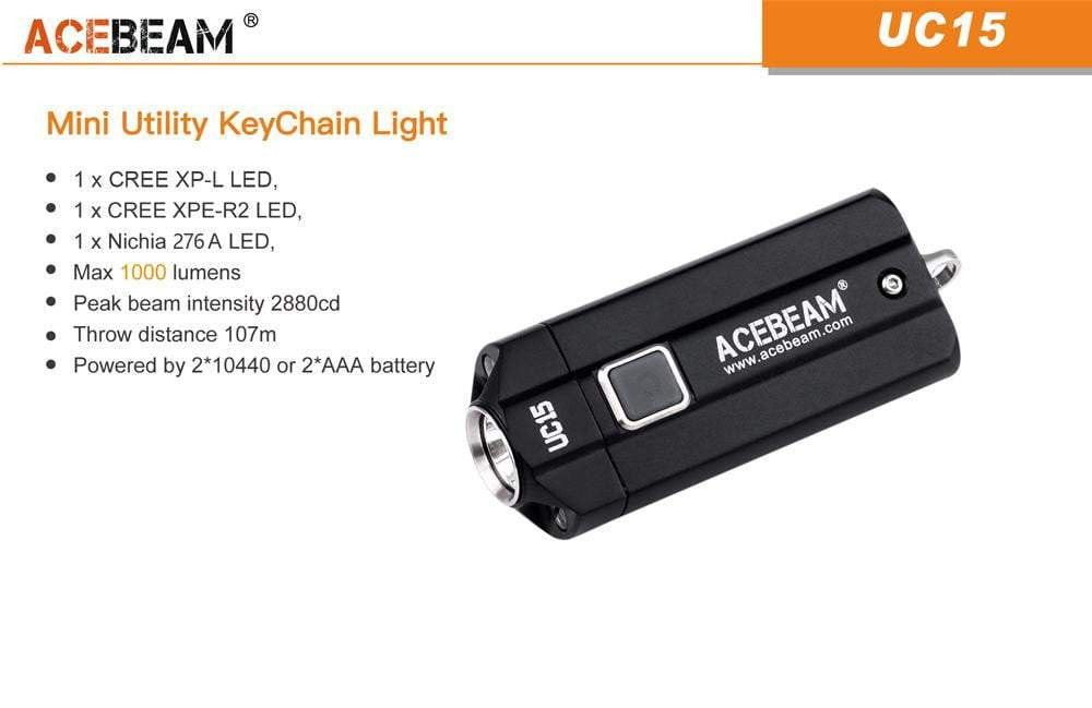 Acebeam UC15 - 1000 Lumens + UV & Red LED - True Talon