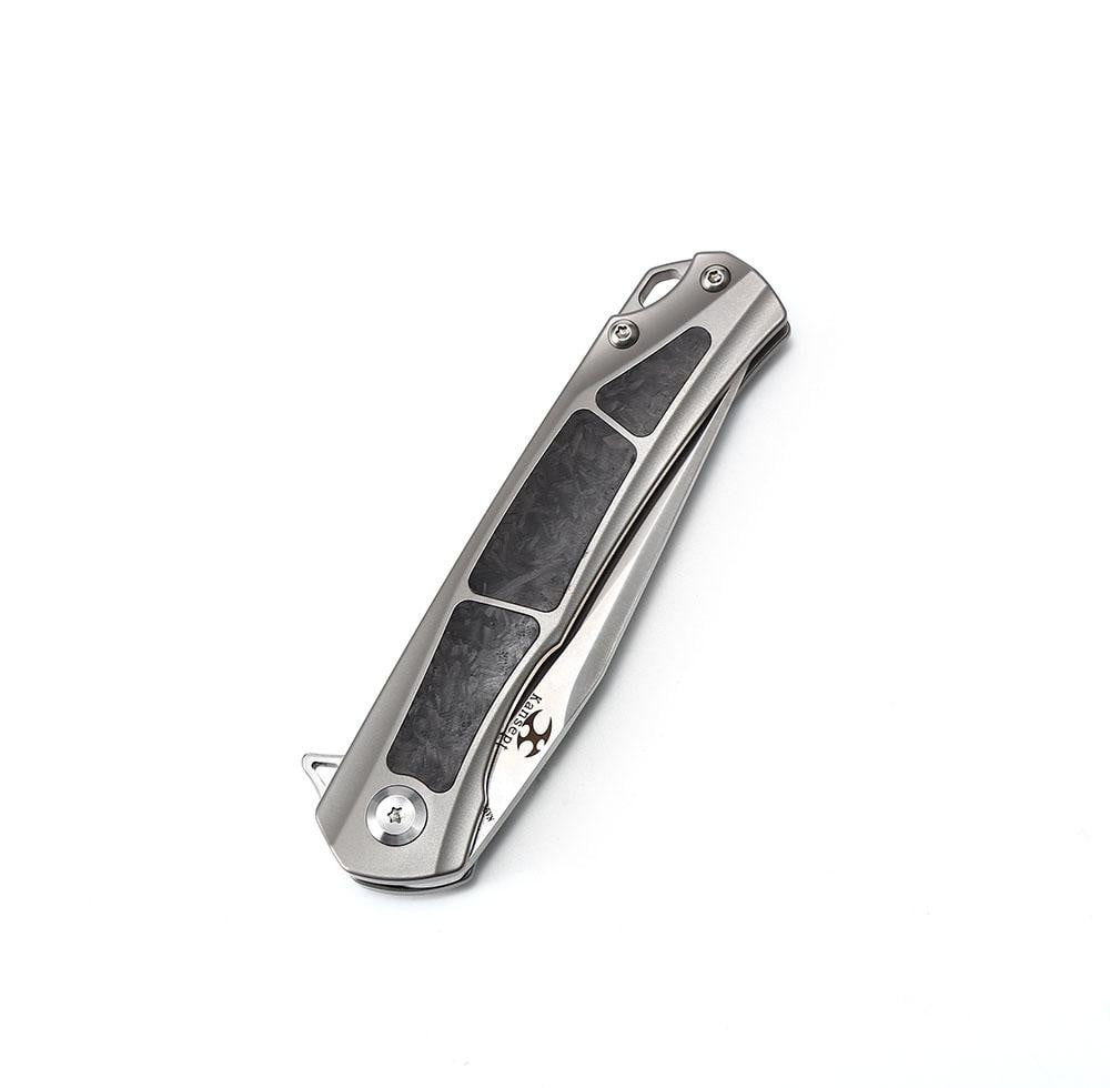 ** HERE NOW ** KANSEPT KNIVES - GREMLIN K2003A2 - S35VN blade - Carbon Fiber & Grey Titanium Handle - True Talon