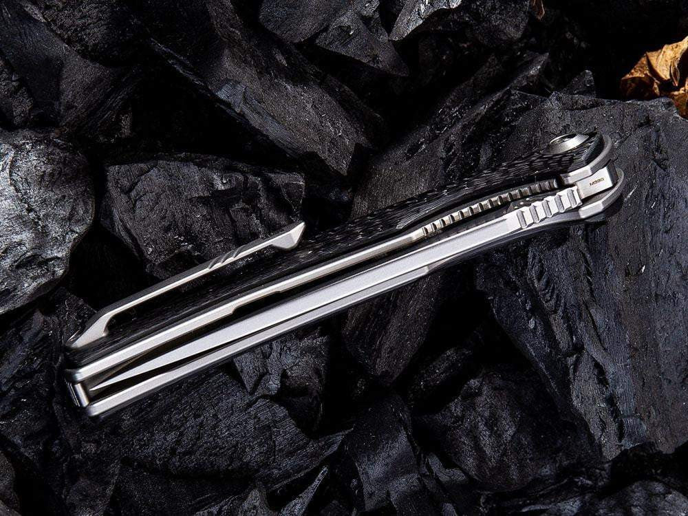 WE Knives 704CF - M390 Blade - Carbon Fiber and Titanium Handle - True Talon
