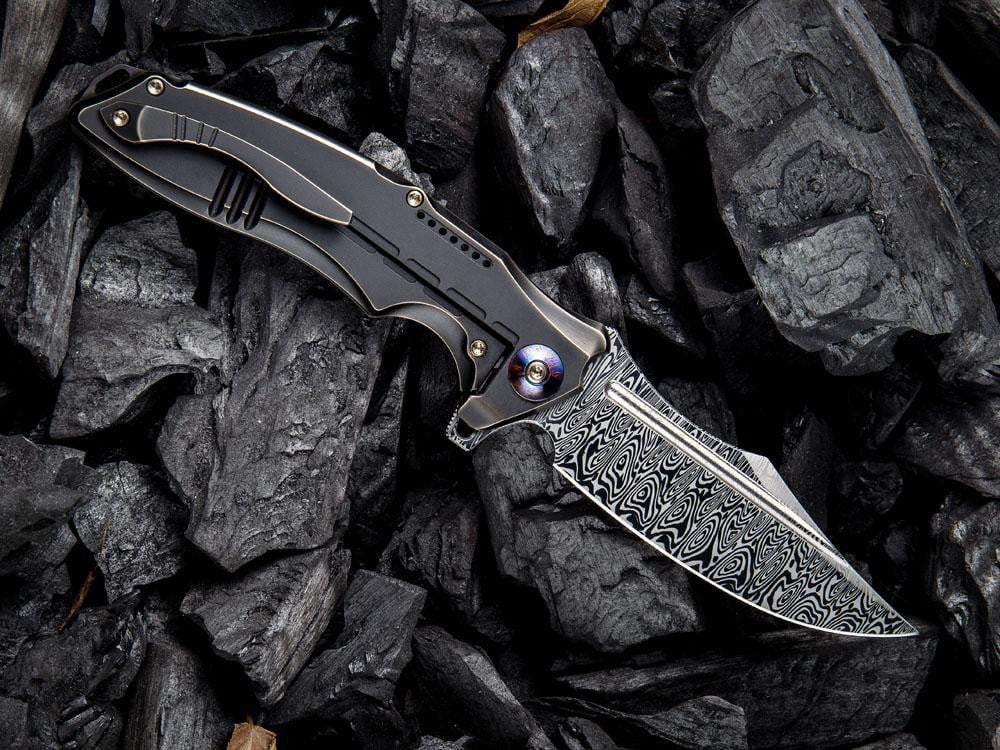 WE Knives CHIMERA - 814DS Damasteel Blade - Titanium Handle - True Talon