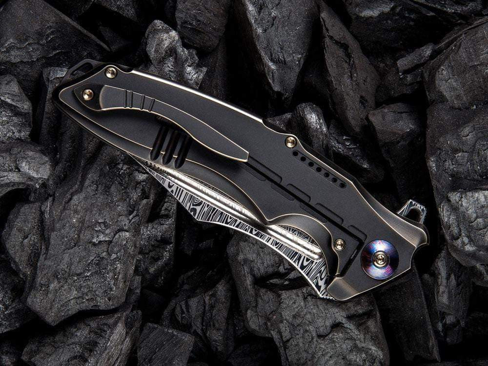 WE Knives CHIMERA - 814DS Damasteel Blade - Titanium Handle - True Talon